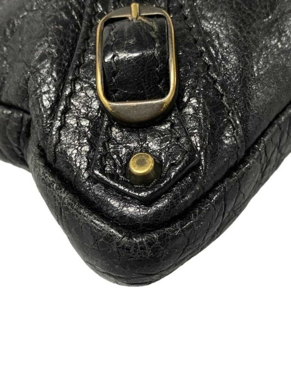 BALENCIAGA Classic Flat 310250 Black Leather Shoulder Bag - Picture 6 of 15